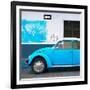 ¡Viva Mexico! Square Collection - Blue VW Beetle Car and American Graffiti-Philippe Hugonnard-Framed Photographic Print