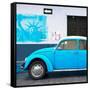 ¡Viva Mexico! Square Collection - Blue VW Beetle Car and American Graffiti-Philippe Hugonnard-Framed Stretched Canvas