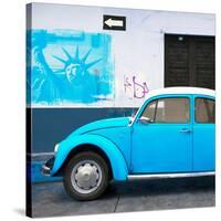 ¡Viva Mexico! Square Collection - Blue VW Beetle Car and American Graffiti-Philippe Hugonnard-Stretched Canvas