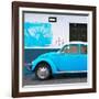 ¡Viva Mexico! Square Collection - Blue VW Beetle Car and American Graffiti-Philippe Hugonnard-Framed Photographic Print