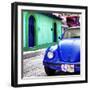 ¡Viva Mexico! Square Collection - Blue VW Beetle Car and Colorful House-Philippe Hugonnard-Framed Photographic Print