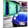 ¡Viva Mexico! Square Collection - Blue VW Beetle Car and Colorful House-Philippe Hugonnard-Mounted Photographic Print