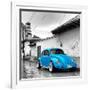 ¡Viva Mexico! Square Collection - Blue VW Beetle Car in San Cristobal de Las Casas-Philippe Hugonnard-Framed Photographic Print