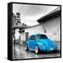 ¡Viva Mexico! Square Collection - Blue VW Beetle Car in San Cristobal de Las Casas-Philippe Hugonnard-Framed Stretched Canvas