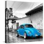 ¡Viva Mexico! Square Collection - Blue VW Beetle Car in San Cristobal de Las Casas-Philippe Hugonnard-Stretched Canvas