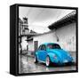 ¡Viva Mexico! Square Collection - Blue VW Beetle Car in San Cristobal de Las Casas-Philippe Hugonnard-Framed Stretched Canvas