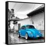 ¡Viva Mexico! Square Collection - Blue VW Beetle Car in San Cristobal de Las Casas-Philippe Hugonnard-Framed Stretched Canvas