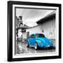 ¡Viva Mexico! Square Collection - Blue VW Beetle Car in San Cristobal de Las Casas-Philippe Hugonnard-Framed Photographic Print