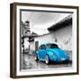 ¡Viva Mexico! Square Collection - Blue VW Beetle Car in San Cristobal de Las Casas-Philippe Hugonnard-Framed Photographic Print