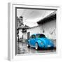 ¡Viva Mexico! Square Collection - Blue VW Beetle Car in San Cristobal de Las Casas-Philippe Hugonnard-Framed Photographic Print