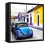 ¡Viva Mexico! Square Collection - Blue VW Beetle Car in San Cristobal-Philippe Hugonnard-Framed Stretched Canvas