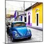 ¡Viva Mexico! Square Collection - Blue VW Beetle Car in San Cristobal-Philippe Hugonnard-Mounted Photographic Print