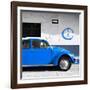 ¡Viva Mexico! Square Collection - Blue VW Beetle Car & Peace Symbol-Philippe Hugonnard-Framed Photographic Print