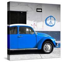 ¡Viva Mexico! Square Collection - Blue VW Beetle Car & Peace Symbol-Philippe Hugonnard-Stretched Canvas