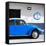 ¡Viva Mexico! Square Collection - Blue VW Beetle Car & Peace Symbol-Philippe Hugonnard-Framed Stretched Canvas