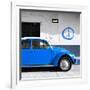 ¡Viva Mexico! Square Collection - Blue VW Beetle Car & Peace Symbol-Philippe Hugonnard-Framed Photographic Print