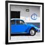 ¡Viva Mexico! Square Collection - Blue VW Beetle Car & Peace Symbol-Philippe Hugonnard-Framed Photographic Print