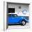 ¡Viva Mexico! Square Collection - Blue VW Beetle Car & Peace Symbol-Philippe Hugonnard-Framed Photographic Print