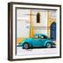 ¡Viva Mexico! Square Collection - Blue VW Beetle in San Cristobal-Philippe Hugonnard-Framed Photographic Print