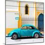 ¡Viva Mexico! Square Collection - Blue VW Beetle in San Cristobal-Philippe Hugonnard-Mounted Photographic Print