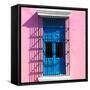 ¡Viva Mexico! Square Collection - Blue Window in Campeche-Philippe Hugonnard-Framed Stretched Canvas