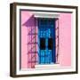 ¡Viva Mexico! Square Collection - Blue Window in Campeche-Philippe Hugonnard-Framed Photographic Print