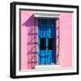 ¡Viva Mexico! Square Collection - Blue Window in Campeche-Philippe Hugonnard-Framed Photographic Print