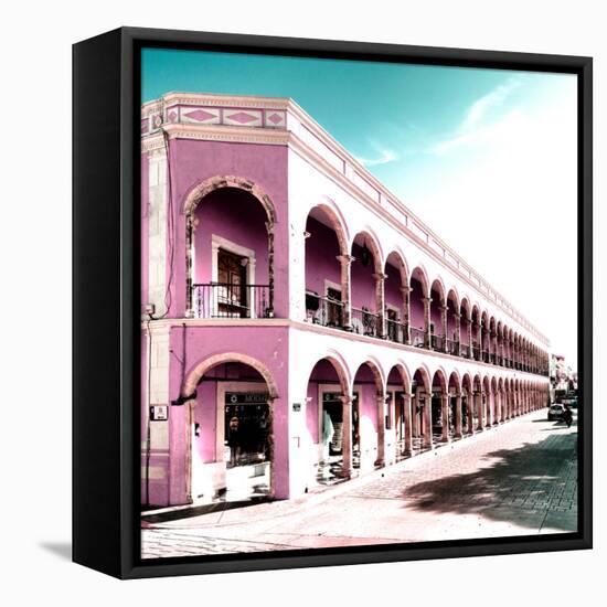 ¡Viva Mexico! Square Collection - Campeche Architecture II-Philippe Hugonnard-Framed Stretched Canvas