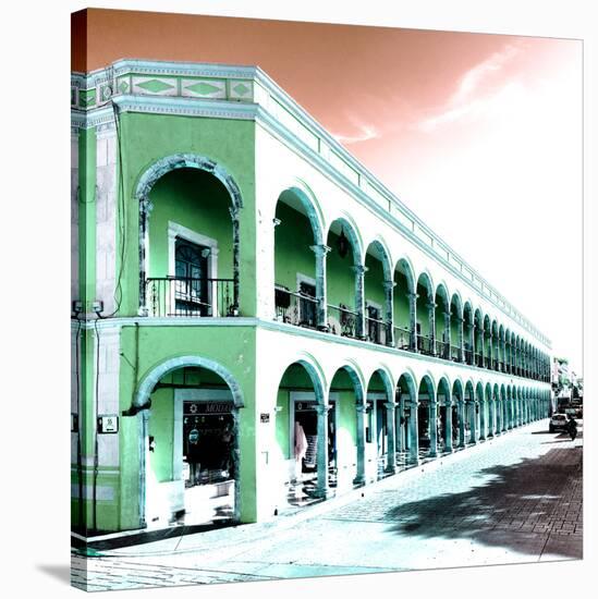 ¡Viva Mexico! Square Collection - Campeche Architecture IV-Philippe Hugonnard-Stretched Canvas