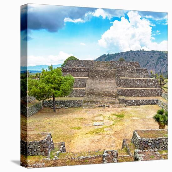 ¡Viva Mexico! Square Collection - Cantona Archaeological Ruins X-Philippe Hugonnard-Stretched Canvas