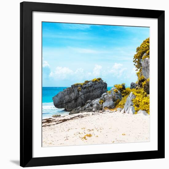 ¡Viva Mexico! Square Collection - Caribbean Coastline in Tulum II-Philippe Hugonnard-Framed Photographic Print