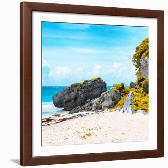 ¡Viva Mexico! Square Collection - Caribbean Coastline in Tulum II-Philippe Hugonnard-Framed Photographic Print