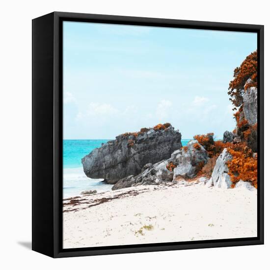 ¡Viva Mexico! Square Collection - Caribbean Coastline in Tulum III-Philippe Hugonnard-Framed Stretched Canvas