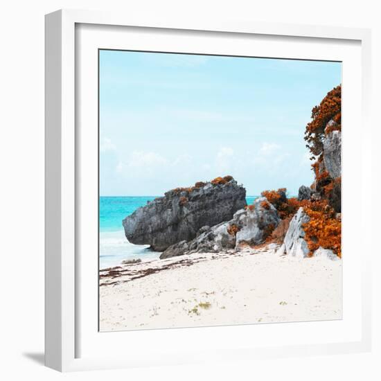 ¡Viva Mexico! Square Collection - Caribbean Coastline in Tulum III-Philippe Hugonnard-Framed Photographic Print