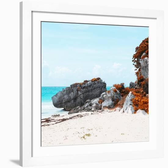 ¡Viva Mexico! Square Collection - Caribbean Coastline in Tulum III-Philippe Hugonnard-Framed Photographic Print