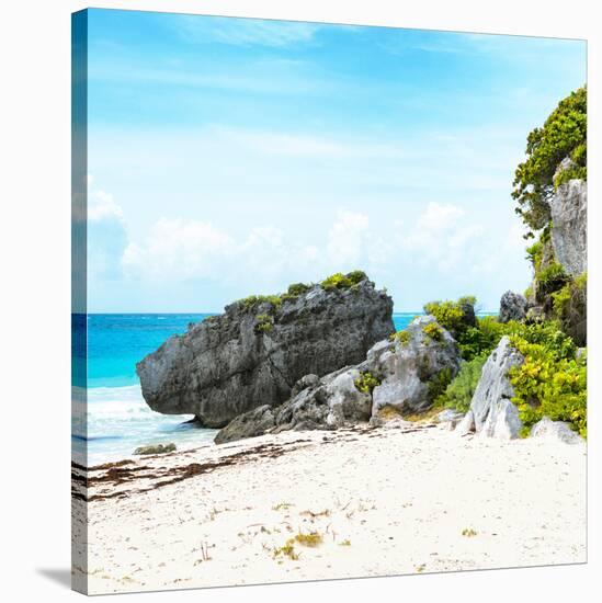 ¡Viva Mexico! Square Collection - Caribbean Coastline in Tulum-Philippe Hugonnard-Stretched Canvas