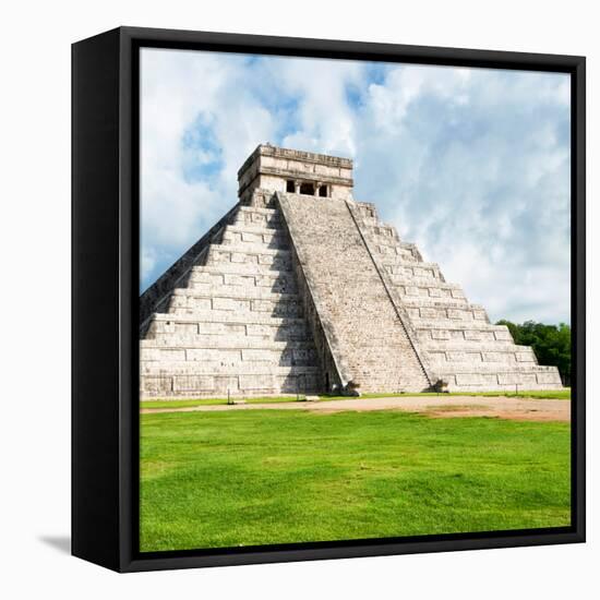 ¡Viva Mexico! Square Collection - Chichen Itza Pyramid II-Philippe Hugonnard-Framed Stretched Canvas