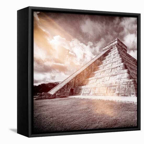 ¡Viva Mexico! Square Collection - Chichen Itza Pyramid XVI-Philippe Hugonnard-Framed Stretched Canvas