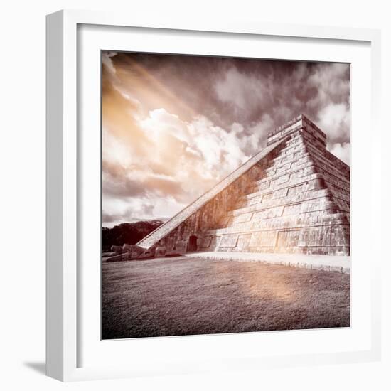 ¡Viva Mexico! Square Collection - Chichen Itza Pyramid XVI-Philippe Hugonnard-Framed Photographic Print