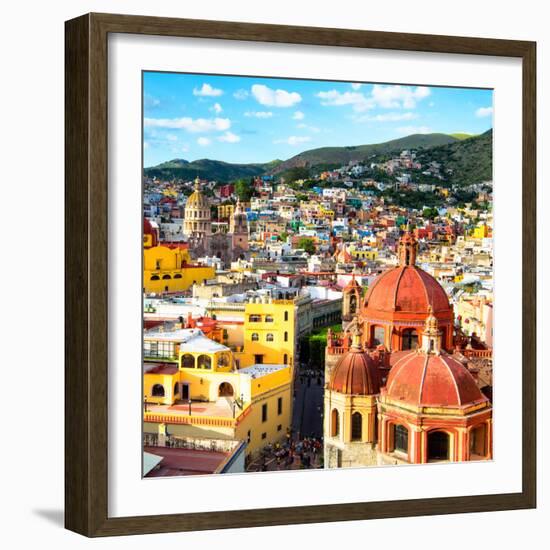¡Viva Mexico! Square Collection - Church Domes in Guanajuato II-Philippe Hugonnard-Framed Photographic Print