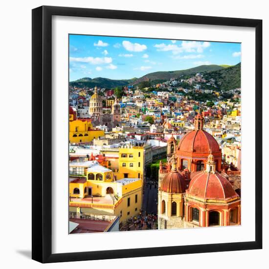 ¡Viva Mexico! Square Collection - Church Domes in Guanajuato II-Philippe Hugonnard-Framed Photographic Print