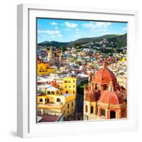 ¡Viva Mexico! Square Collection - Church Domes in Guanajuato II-Philippe Hugonnard-Framed Photographic Print