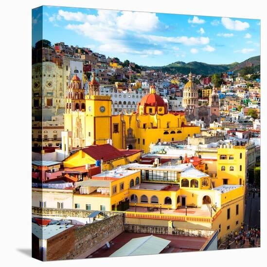 ¡Viva Mexico! Square Collection - Church Domes in Guanajuato-Philippe Hugonnard-Stretched Canvas