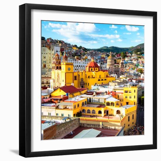 ¡Viva Mexico! Square Collection - Church Domes in Guanajuato-Philippe Hugonnard-Framed Photographic Print