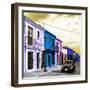 ¡Viva Mexico! Square Collection - Colorful Facades and Black VW Beetle Car II-Philippe Hugonnard-Framed Photographic Print