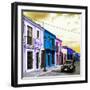 ¡Viva Mexico! Square Collection - Colorful Facades and Black VW Beetle Car II-Philippe Hugonnard-Framed Photographic Print