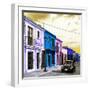 ¡Viva Mexico! Square Collection - Colorful Facades and Black VW Beetle Car II-Philippe Hugonnard-Framed Photographic Print