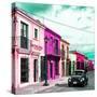 ¡Viva Mexico! Square Collection - Colorful Facades and Black VW Beetle Car III-Philippe Hugonnard-Stretched Canvas