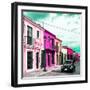 ¡Viva Mexico! Square Collection - Colorful Facades and Black VW Beetle Car III-Philippe Hugonnard-Framed Photographic Print