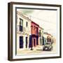 ¡Viva Mexico! Square Collection - Colorful Facades and Black VW Beetle Car IV-Philippe Hugonnard-Framed Photographic Print